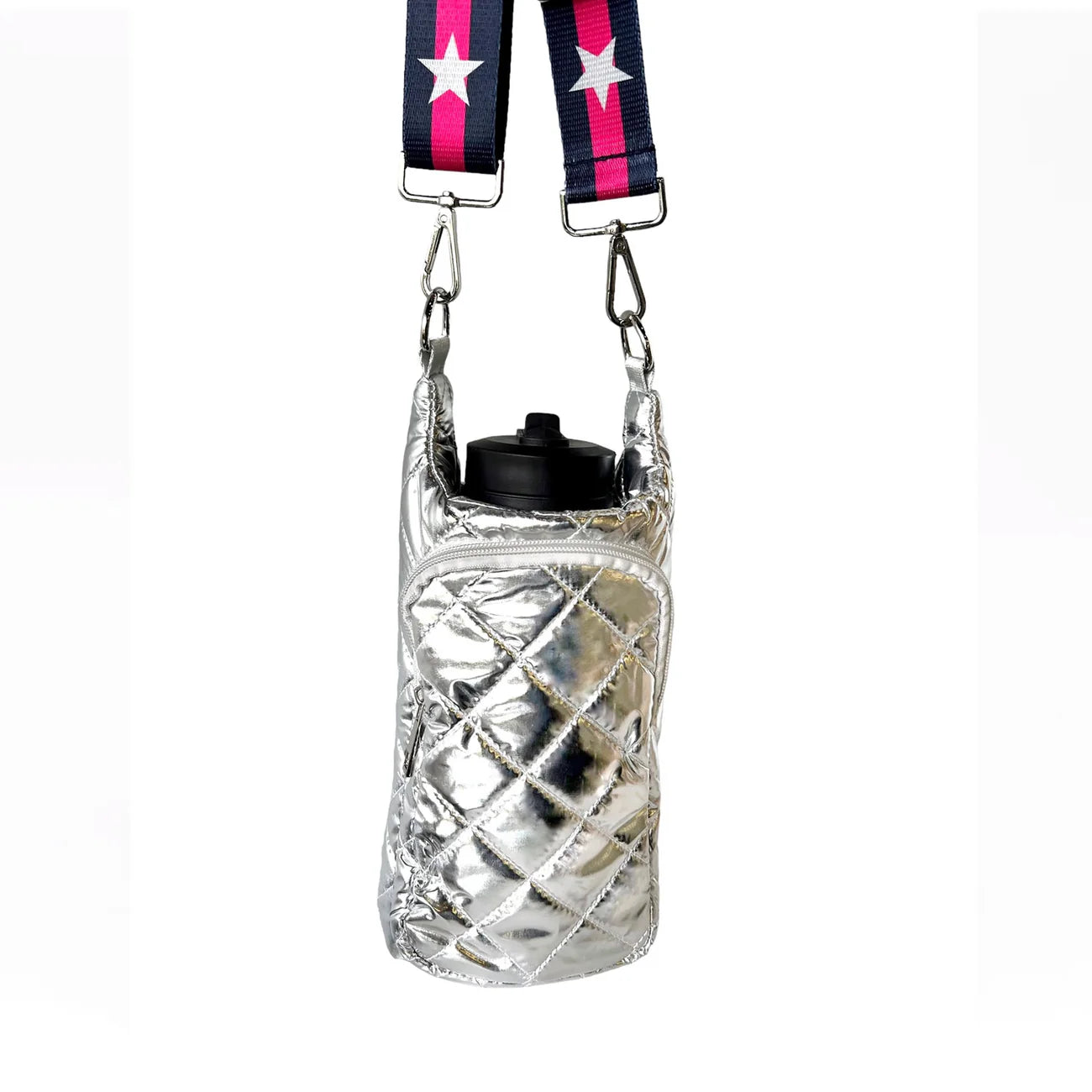 Silver Crossbody Water Bottle Bag by Mavi #8144