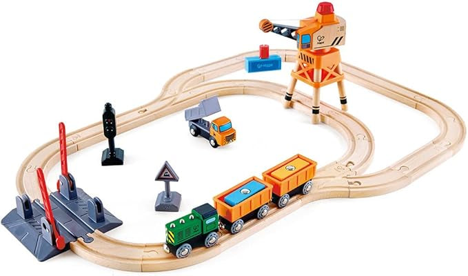 Crossing And Crane Train Set by Hape #E3732