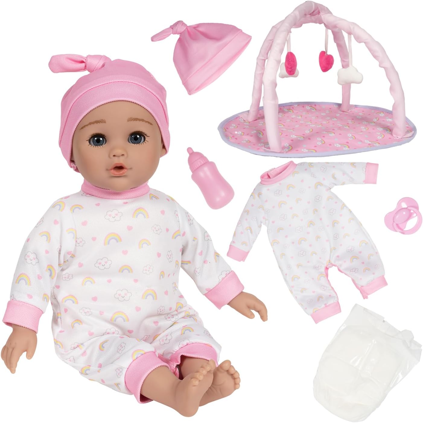 7 Piece Baby Doll & Playmat Over The Rainbow Set by Adora #24037