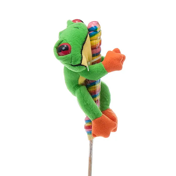 Lollyplush 6” Tree Frog w/ 14” Rainbow Lollipop