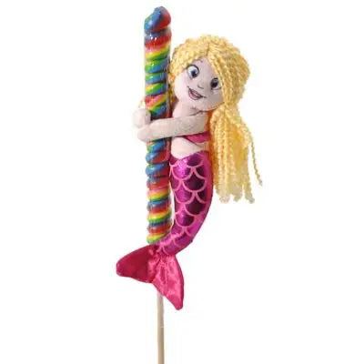 Lollyplush 9” Mermaid Blonde w/ 14” Rainbow Lollipop