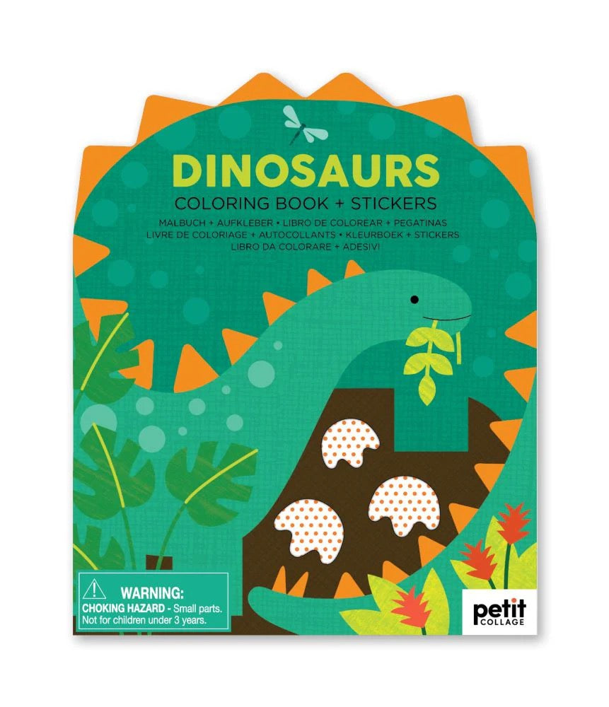 Coloring Book with Stickers Dinosaurs by Petit Collage