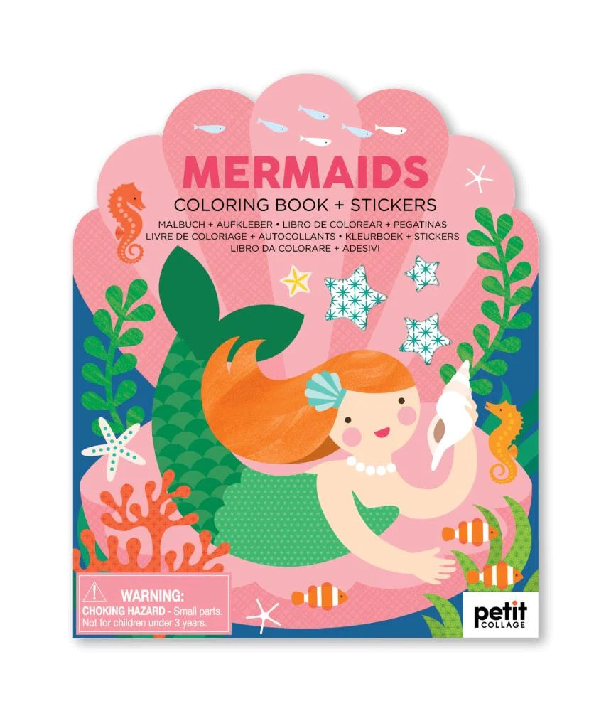 Coloring Book with Stickers Mermaids by Petit Collage