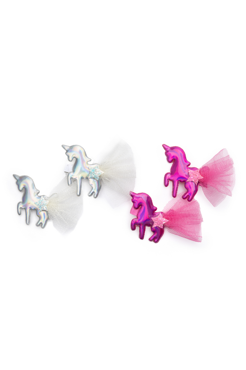 Iridescent Unicorn Hairclips by Great Pretenders #88079