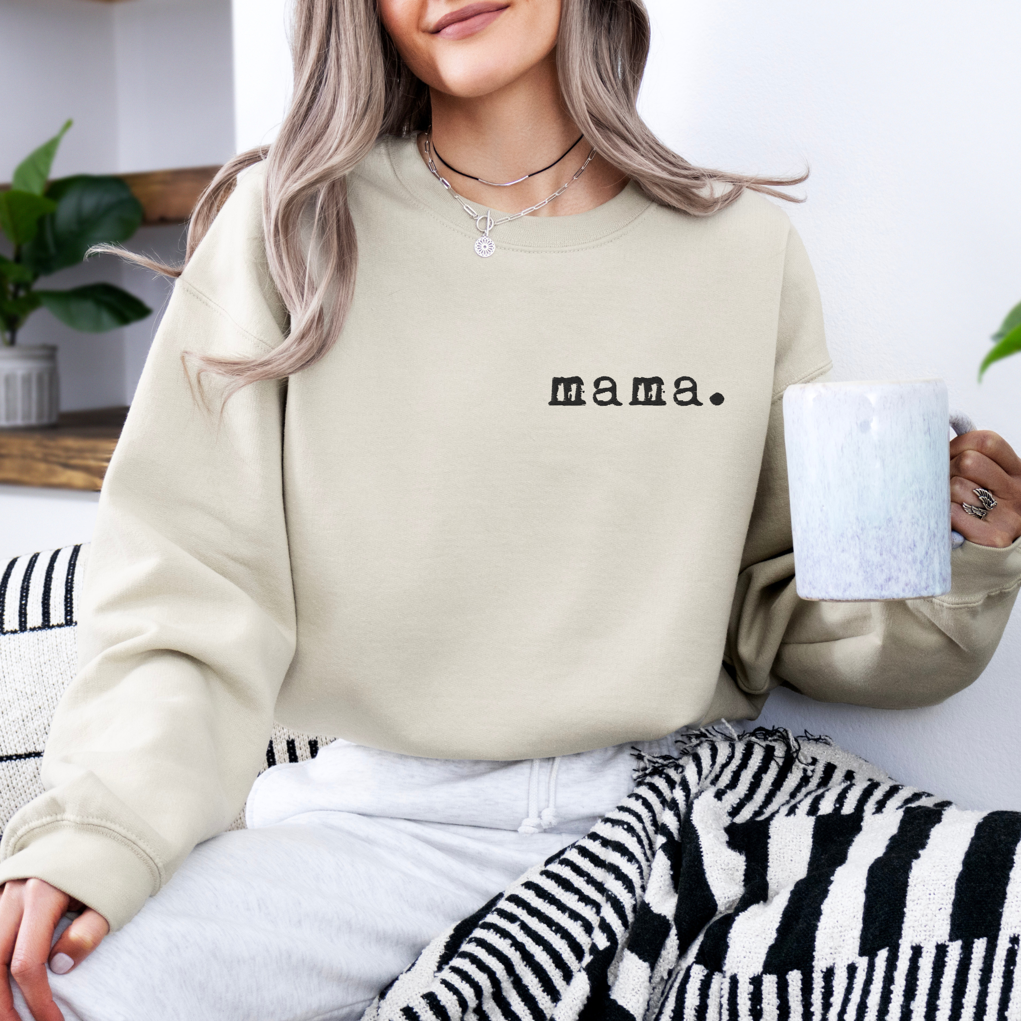 Mama. Embroidered |  Premium Adult Sweatshirt