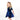 VELVET MID SLEEVE TWIRL- Navy Stretch Velvet Twirl Dress