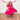 VELVET MID SLEEVE TWIRL- Pink Opal (Hot Pink) Stretch Velvet Twirl Dress
