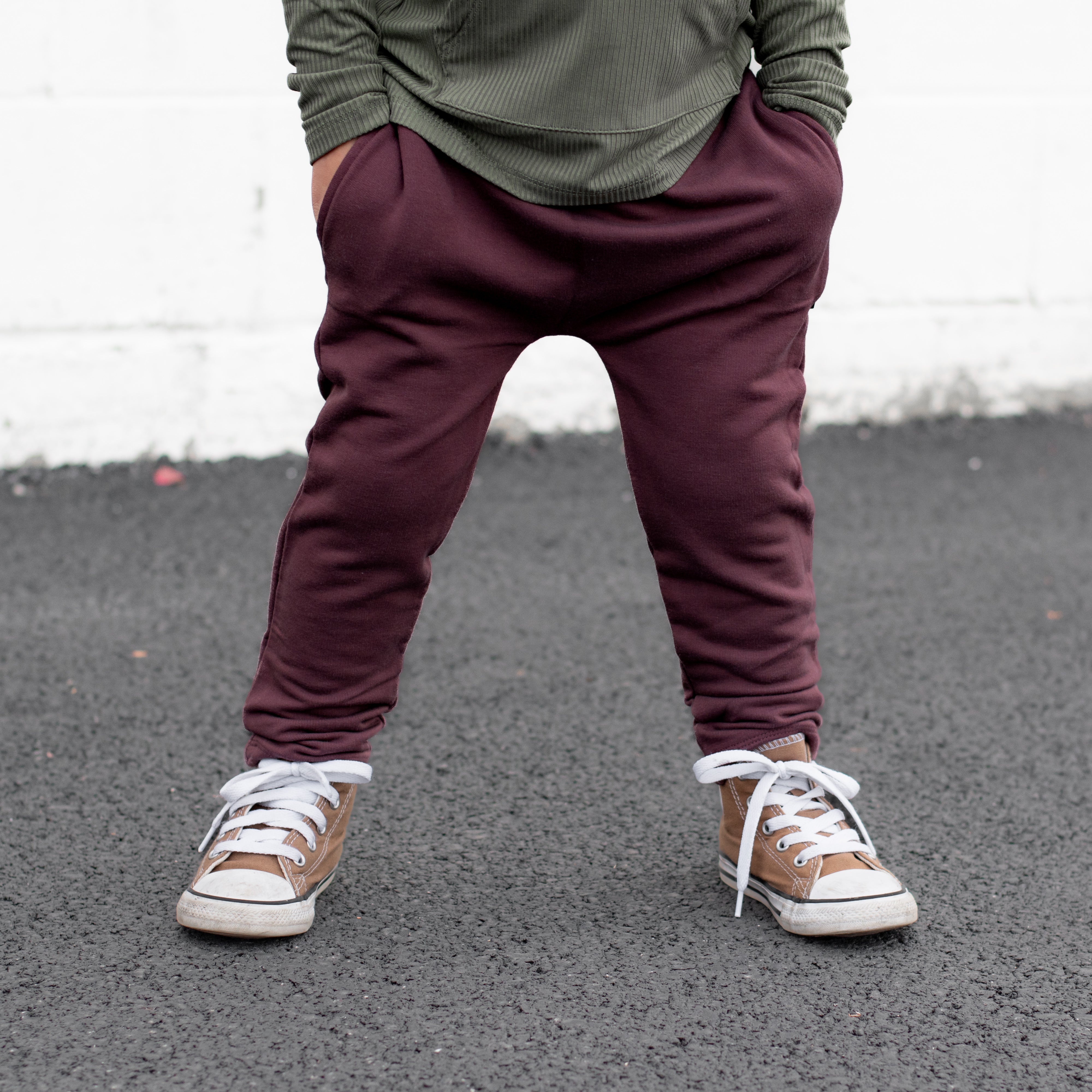 HAREM PANTS- Black Cherry