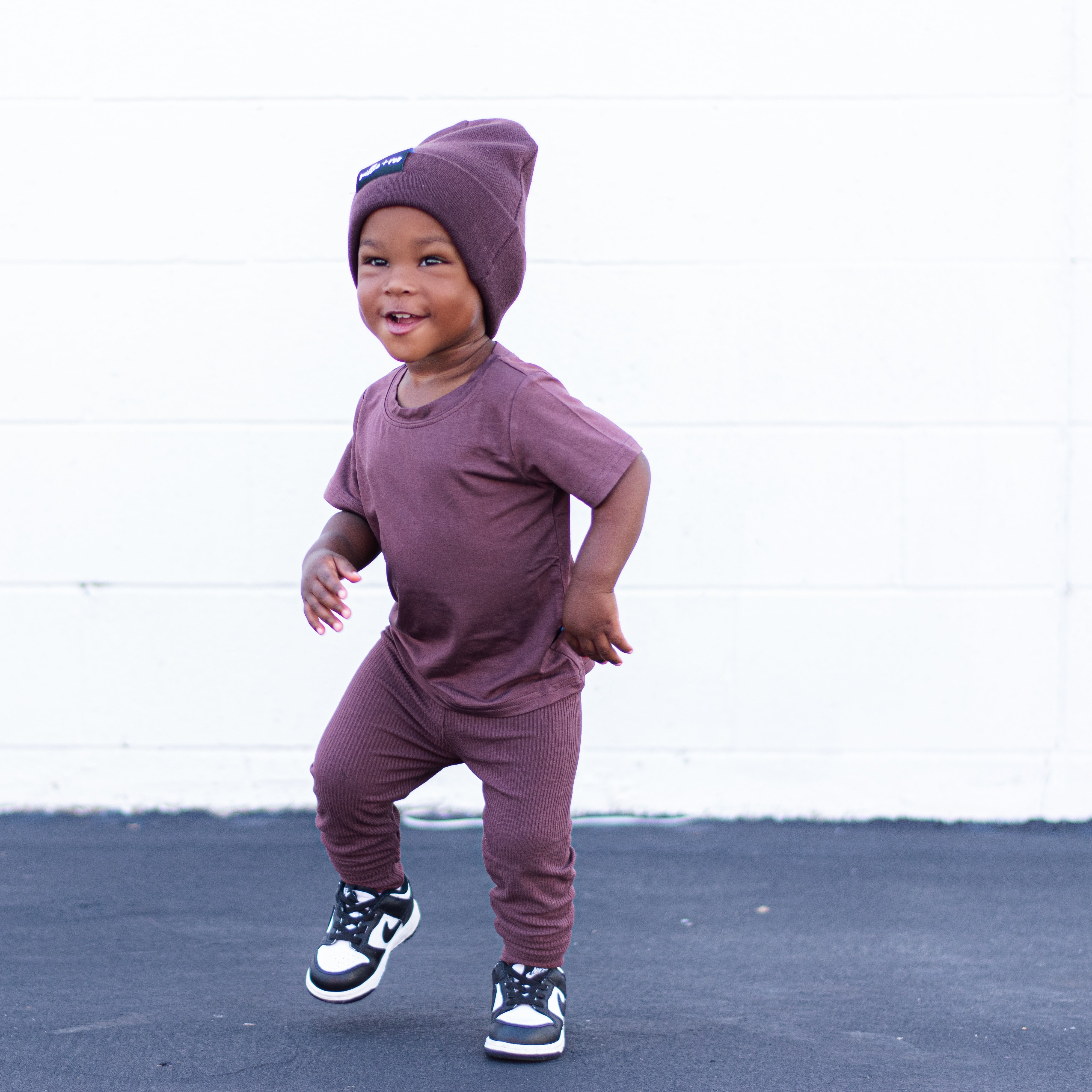 BAMBOO RIB LEGGINGS- Black Cherry