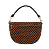 Freya | Woven Vegan Suede Crescent Crossbody Bag : Brown