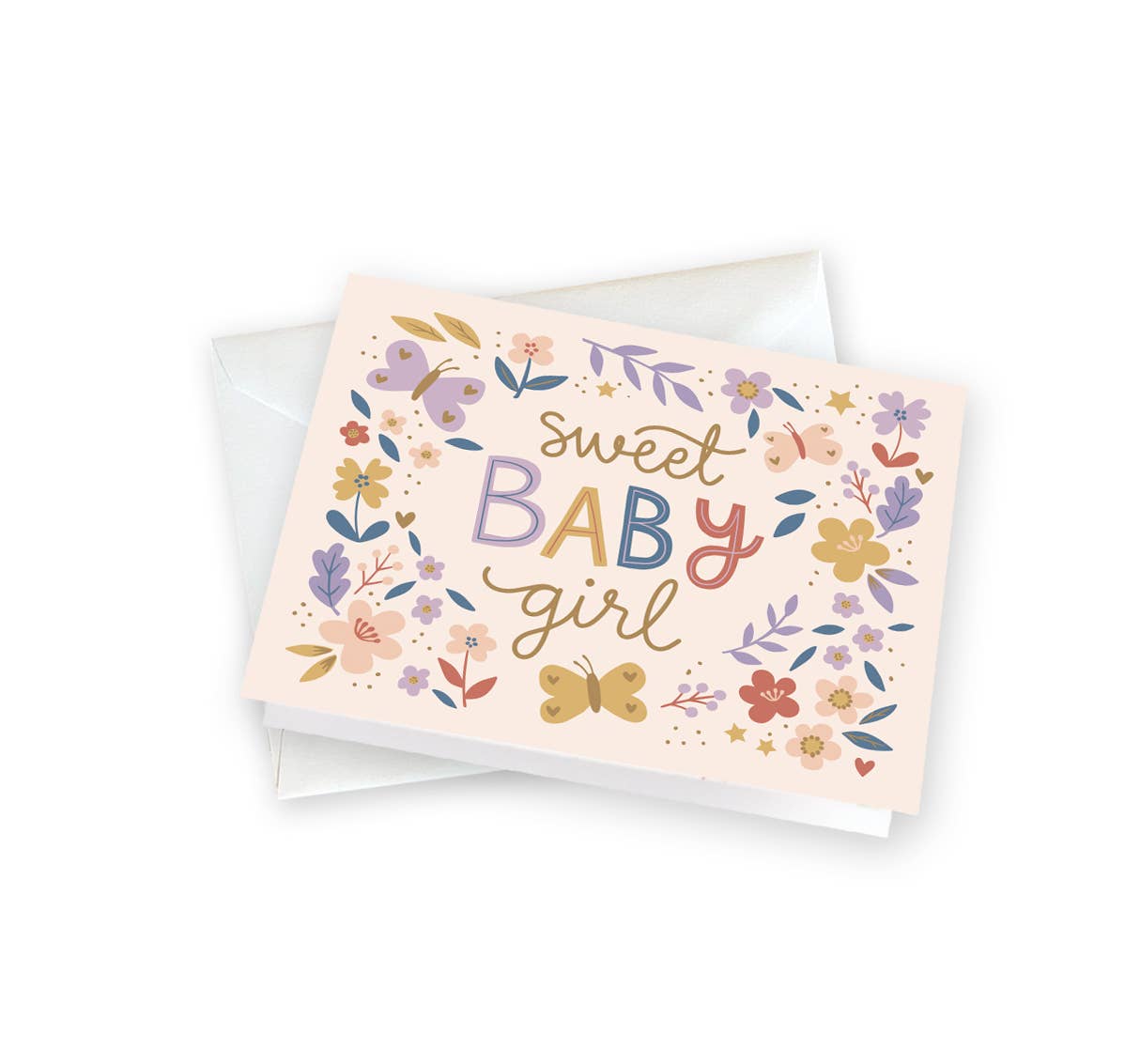 Gift Enclosures - Baby Girl Flowers