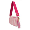 The Finley | Woven Camera Crossbody with Tassel: Navy Checkered