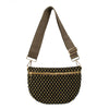 Freya | Woven Vegan Suede Crescent Crossbody Bag : Brown