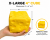 X-Large 4" Cheese Cube Squishy – Rubber Stress Toy with Soft Filling MSS8