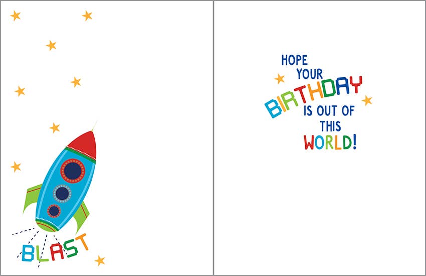 Birthday Greeting Card - Birthday Blast Off