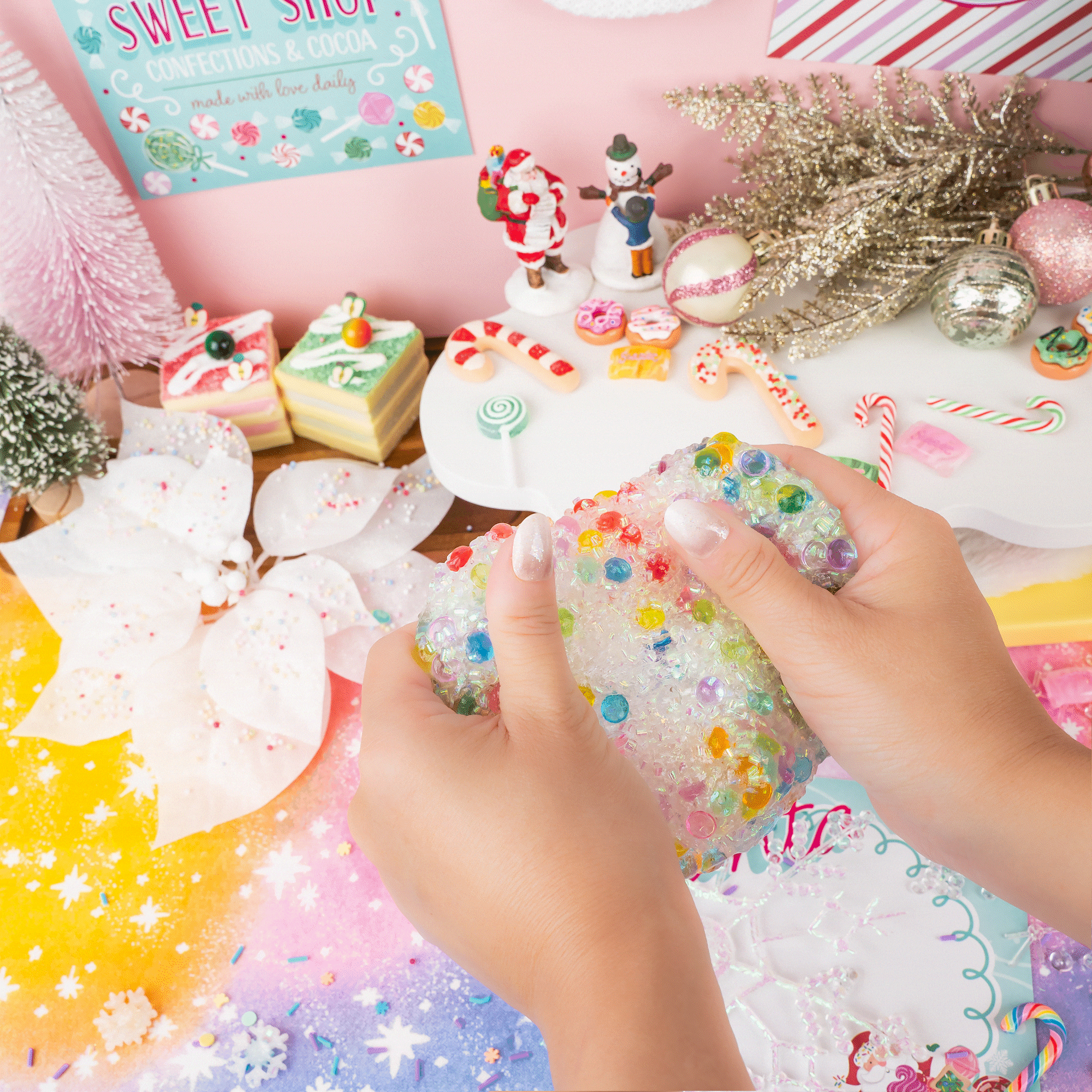 Candy Cane Crush Crunchy Slime by Kawaii Slime