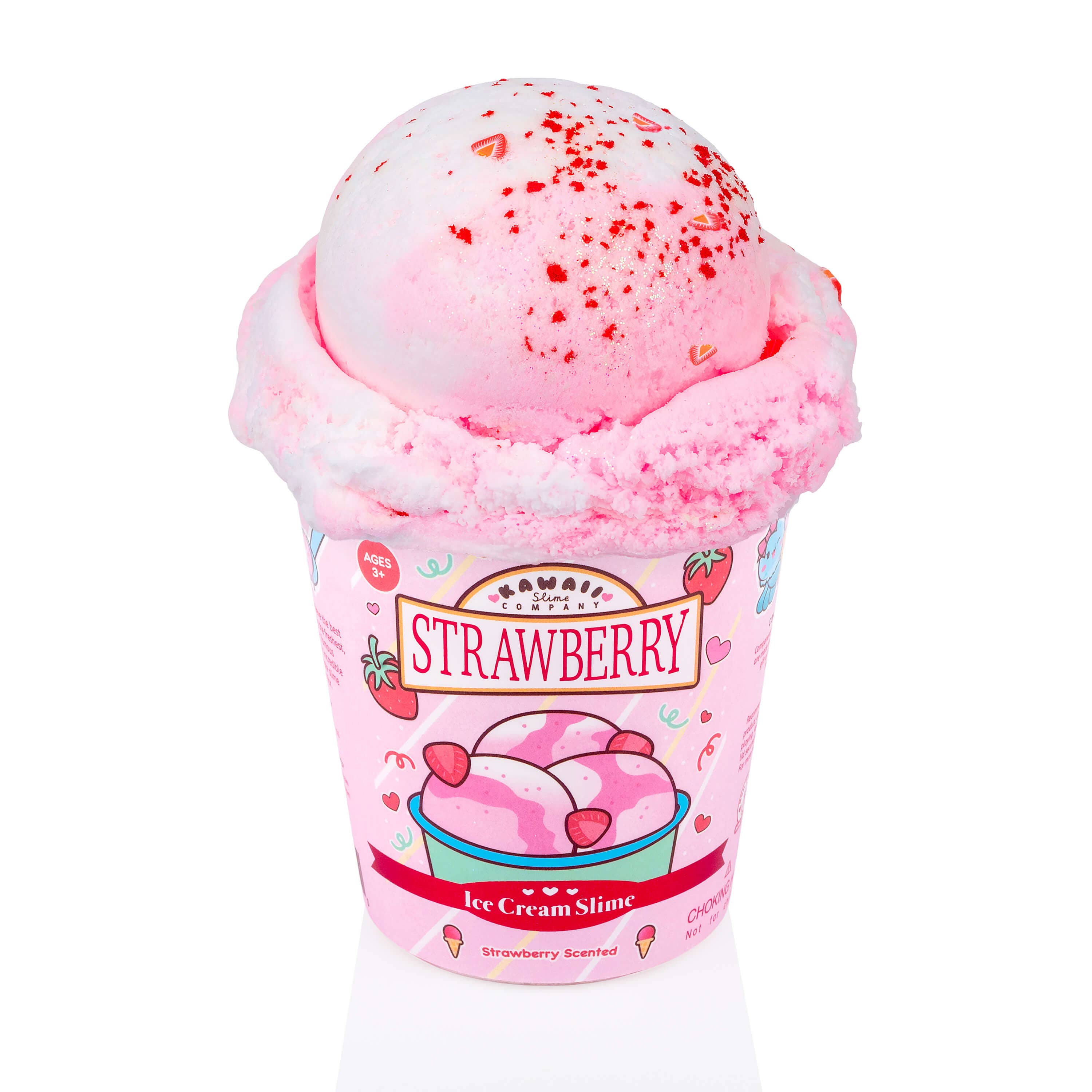 Strawberry Scented Ice Cream Pint Slime by Kawaii Slime
