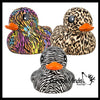 1 Jumbo Animal Print Rubber Ducks - Rubber Duckies - Cute No