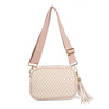 The Finley | Woven Camera Crossbody with Tassel: Kelly Green Checkered
