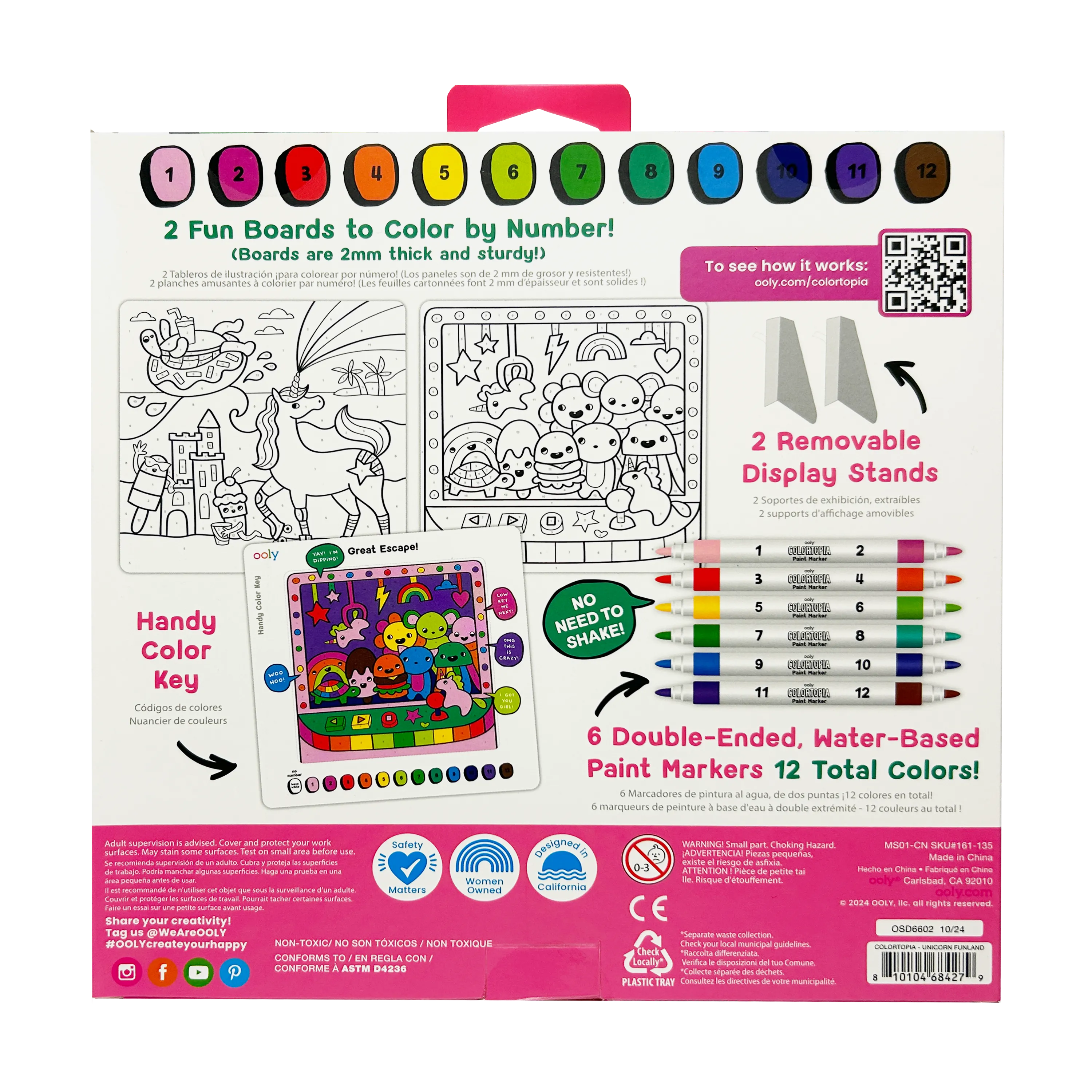 Colortopia Paint Marker By Number Kit - Unicorn Funland