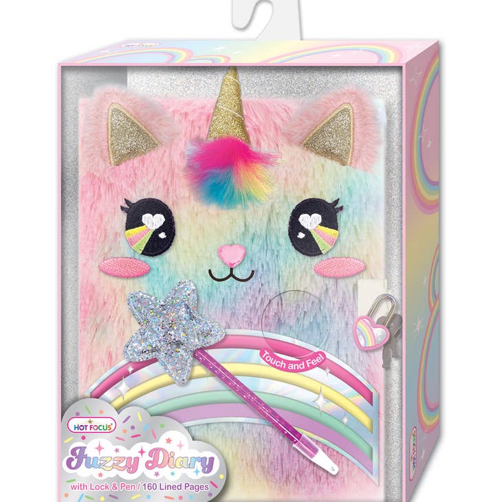 Fuzzy Rainbow Diary With Lock & Keys by Hot Focus # 250RB