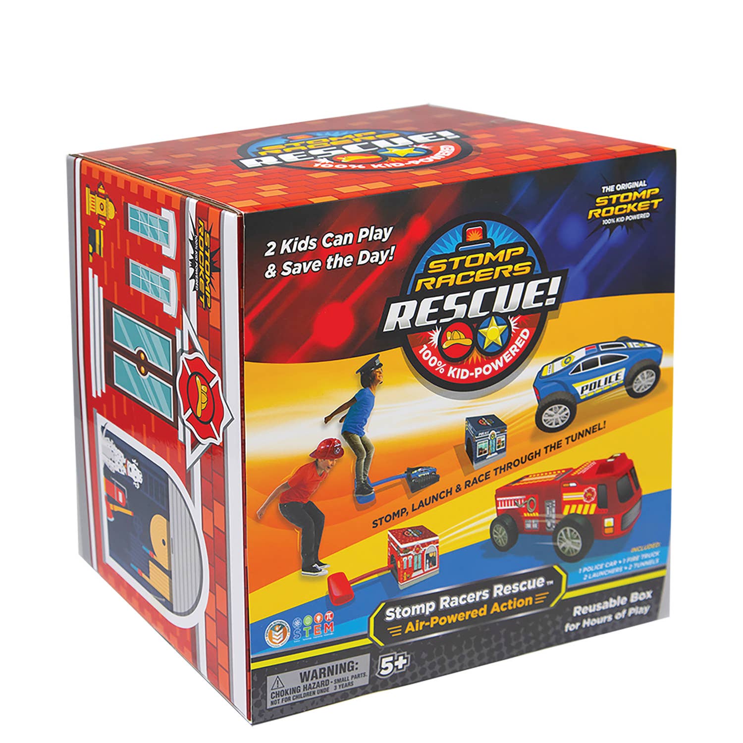 Rescue Racers by Stomp Rocket - 1 Fire Truck & 1 Police Car