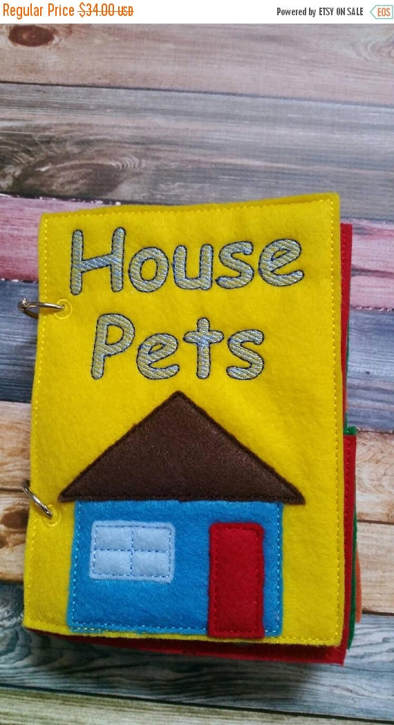 Quiet Book Toddler - mix and match - interactive quiet book - busy book - educational - gift for children - house pets - Animal - learning