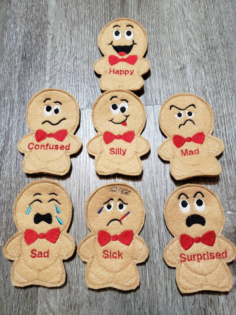 Emotions quiet book page - Feelings finger puppet - busy book - activity book - gift for kids - teaching book - happy - sad - confused