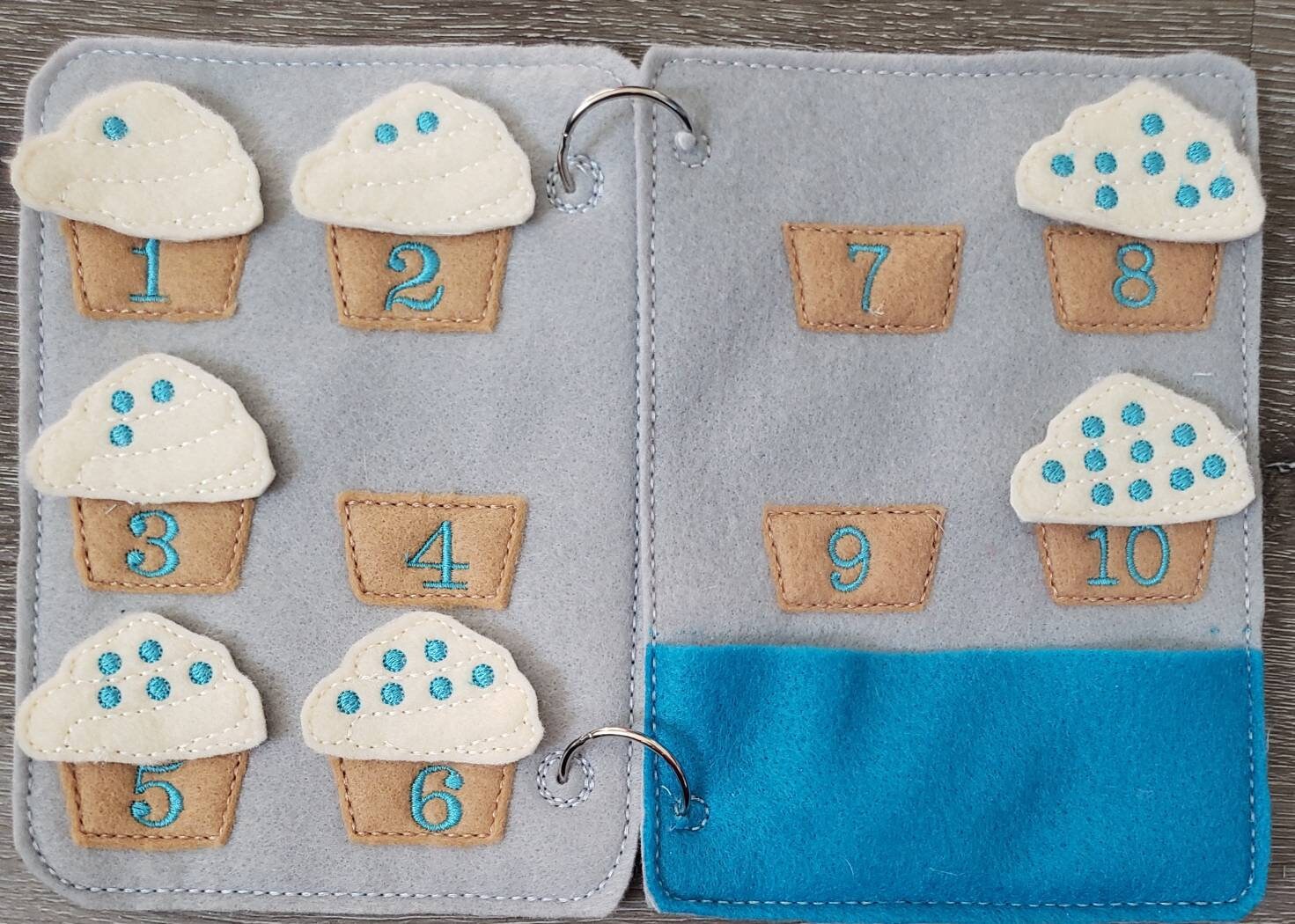 Learn to count  - Toddler quiet book page - toddler busy book - counting from 1 -10 page - learning page - number page - busy book