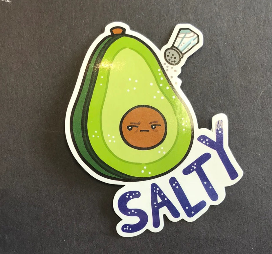 “Salty” Avocado Sticker by Squishable