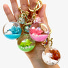 Sleeping Animal Ball Pearl Floaty Keycharm by BC Mini #12056