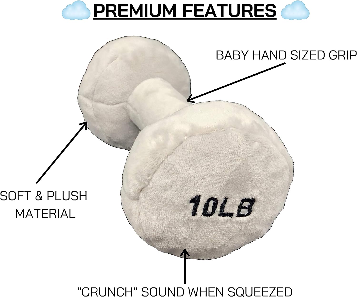 Gray Plush Free Weight by Baby Paper