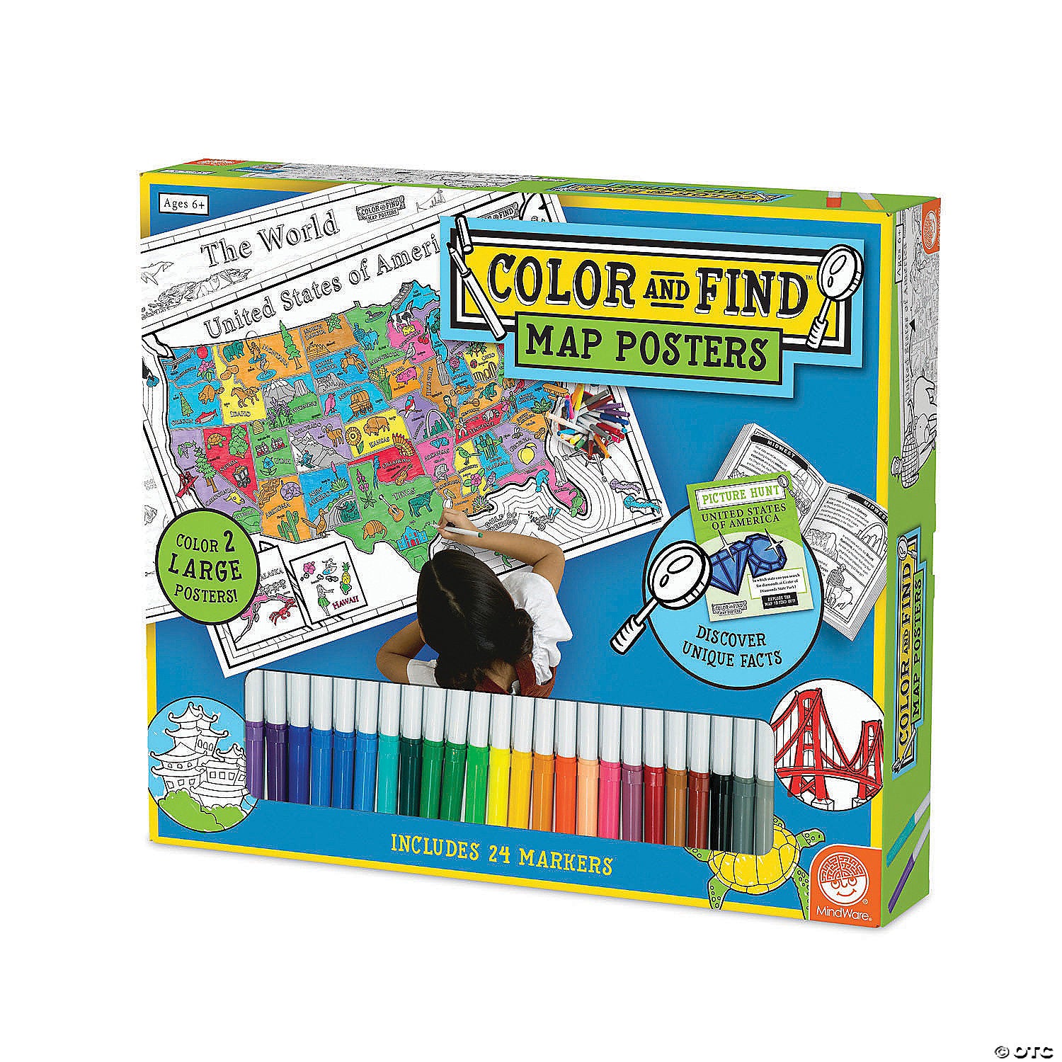 Color and Find Map Posters by Mindware #14090579QP5221