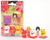 Doll & Lucky Cat Erasers Card by BC Mini #38346