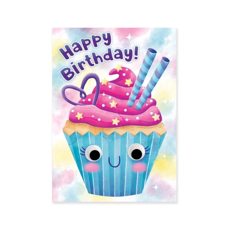 Cupcake with Googly Eyes Birthday Card by Peaceable Kingdom