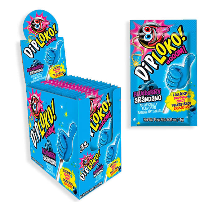 Dip Loko! Blueberry Lollipop with Popping Candy