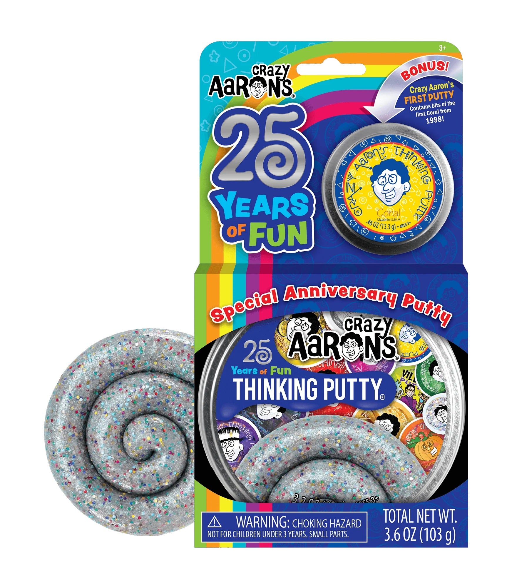 25th Anniversary 4” Thinking Putty by Crazy Aaron’s #AP020