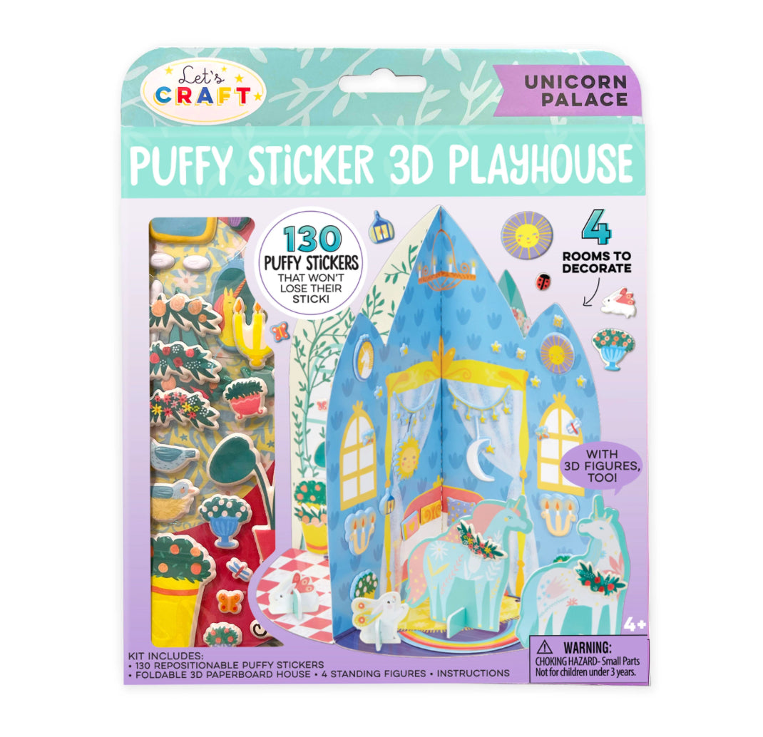 Puffy Sticker 3D Playhouse - Unicorn Palace by Bright Stripes #PSP-02