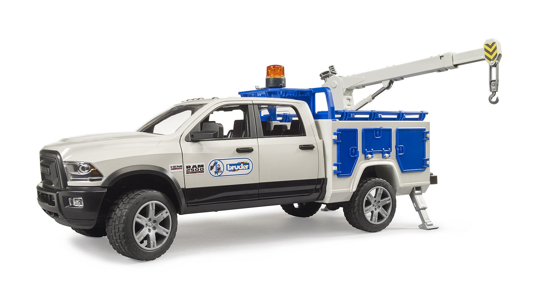 RAM Service Truck with Crane & Rotating Beacon Light by Bruder #2509