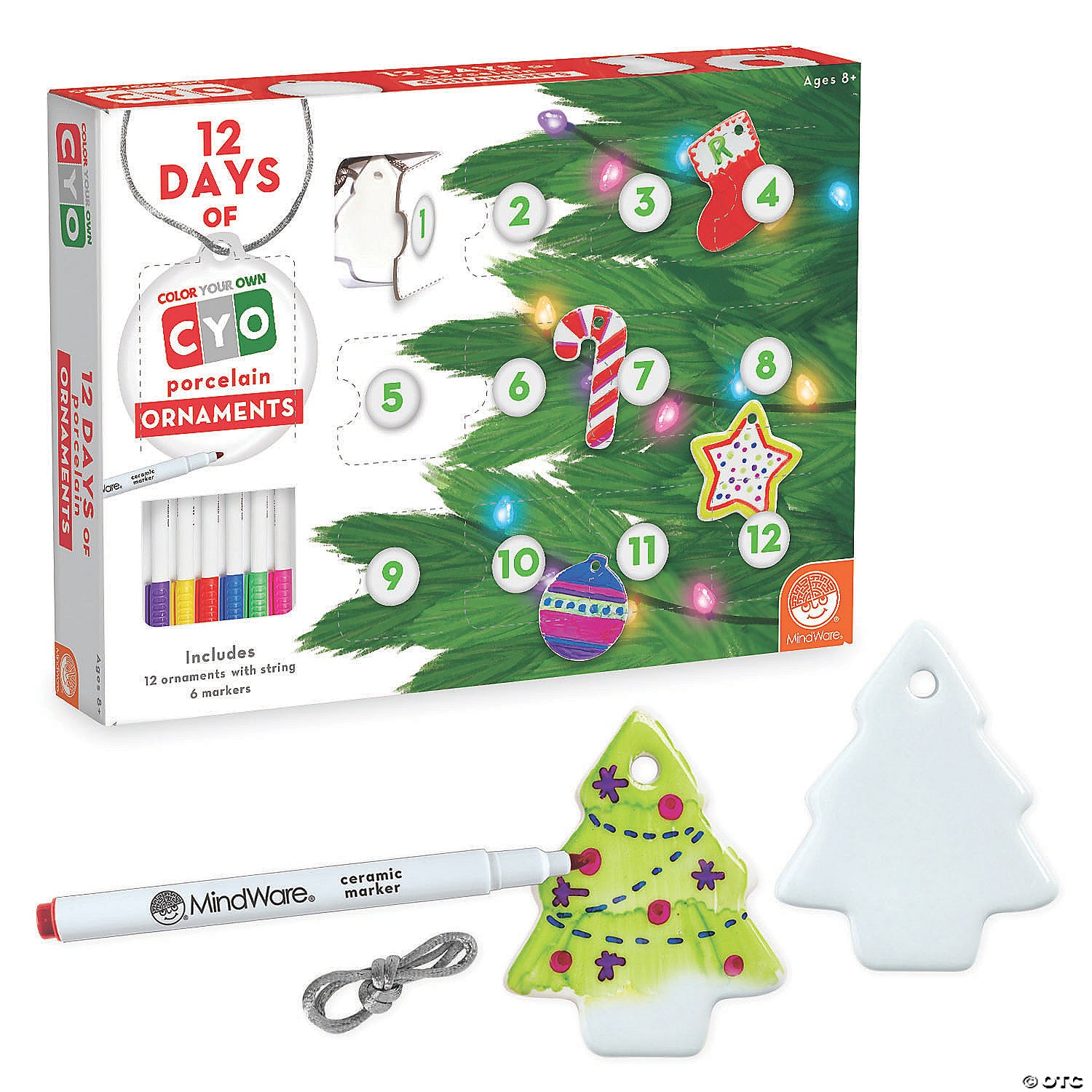 12 Days of Color Your Own Porcelain Ornaments by Mindware #13959690AC2521