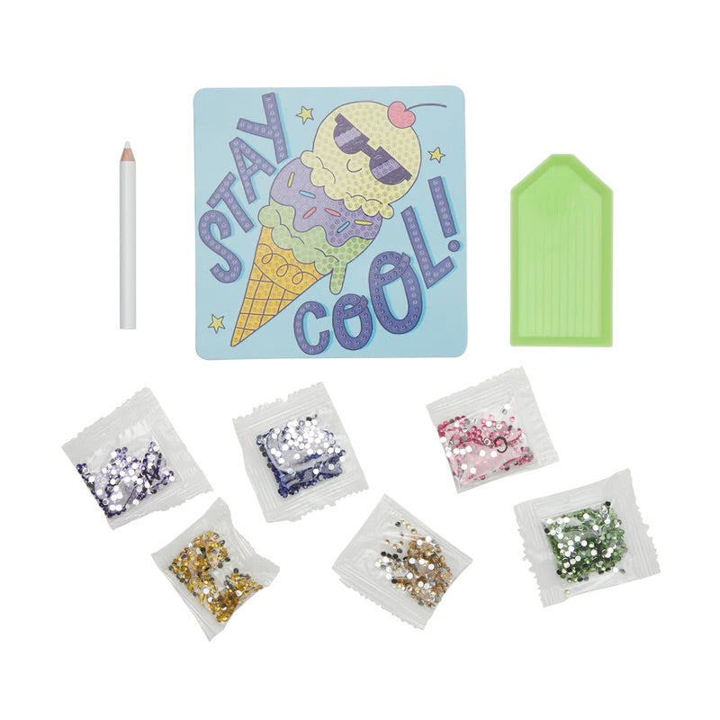 Razzle Dazzle DIY Mini Gem Art Kit Cool Cream by Ooly #161-083