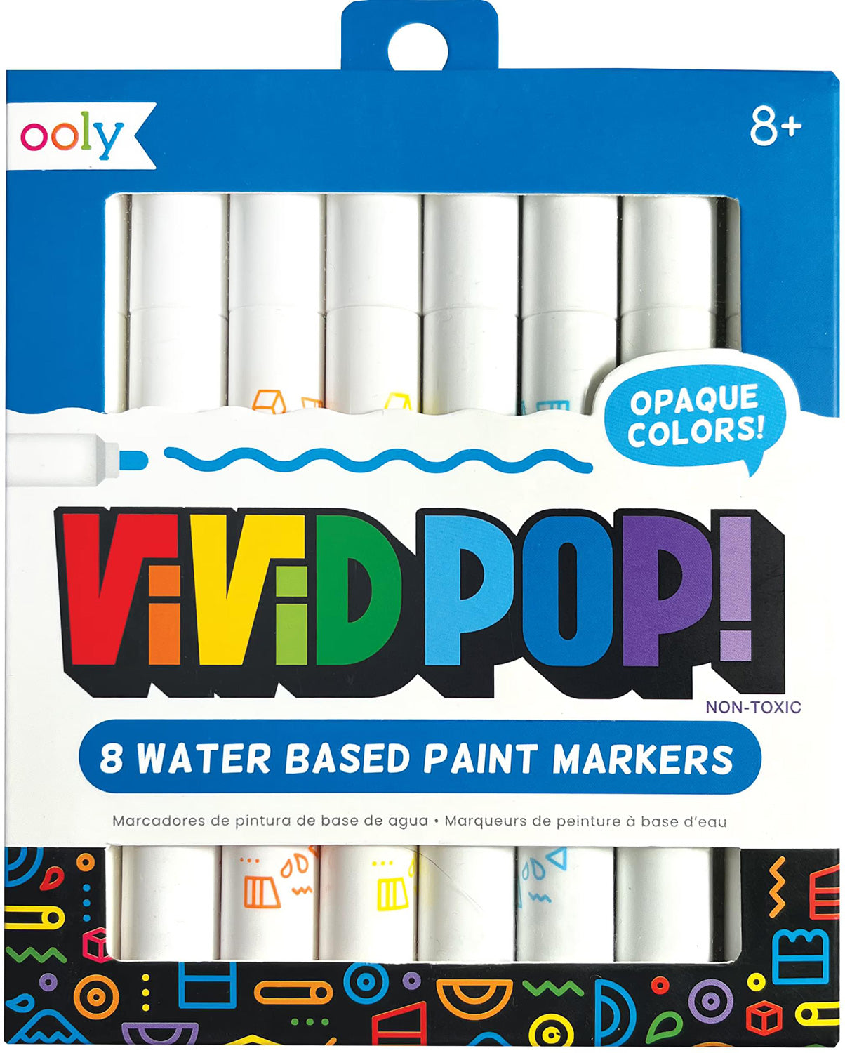 Vivid Pop! Water Based Paint Markers 8 Pack by Ooly #130-110