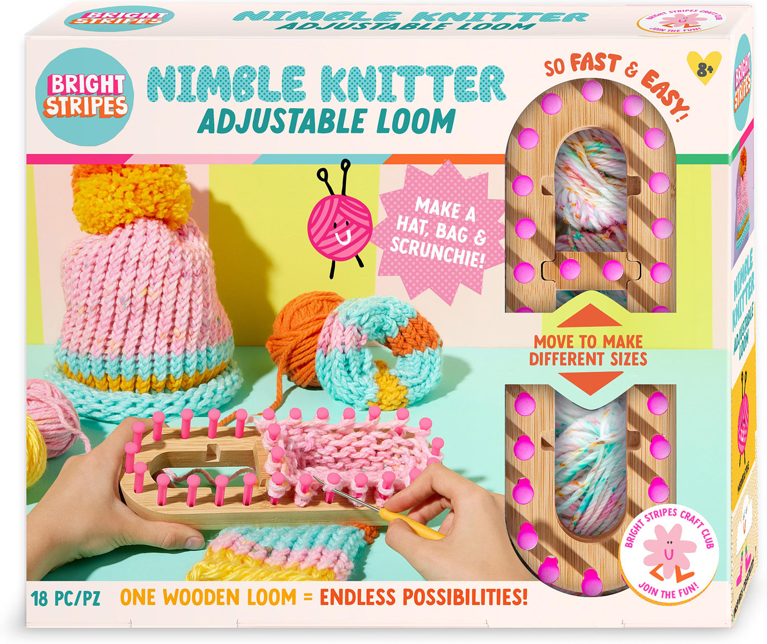 Nimble Knitter Adjustable Loom by Bright Stripes