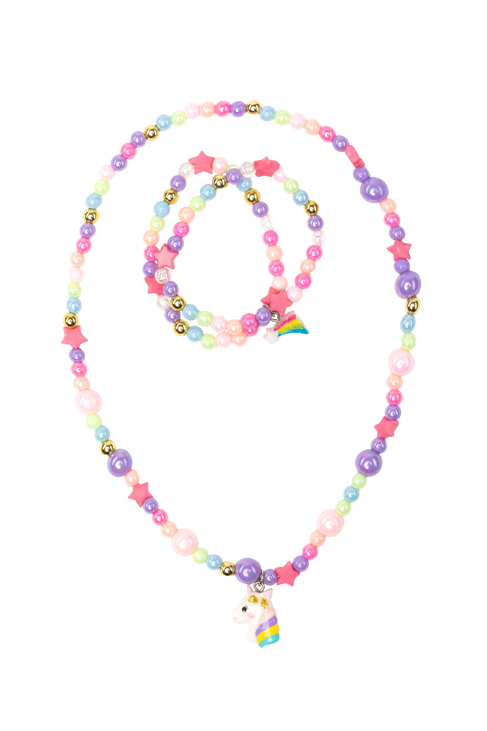 Cheerful Starry Unicorn Necklace & Bracelet by Great Pretenders #86133