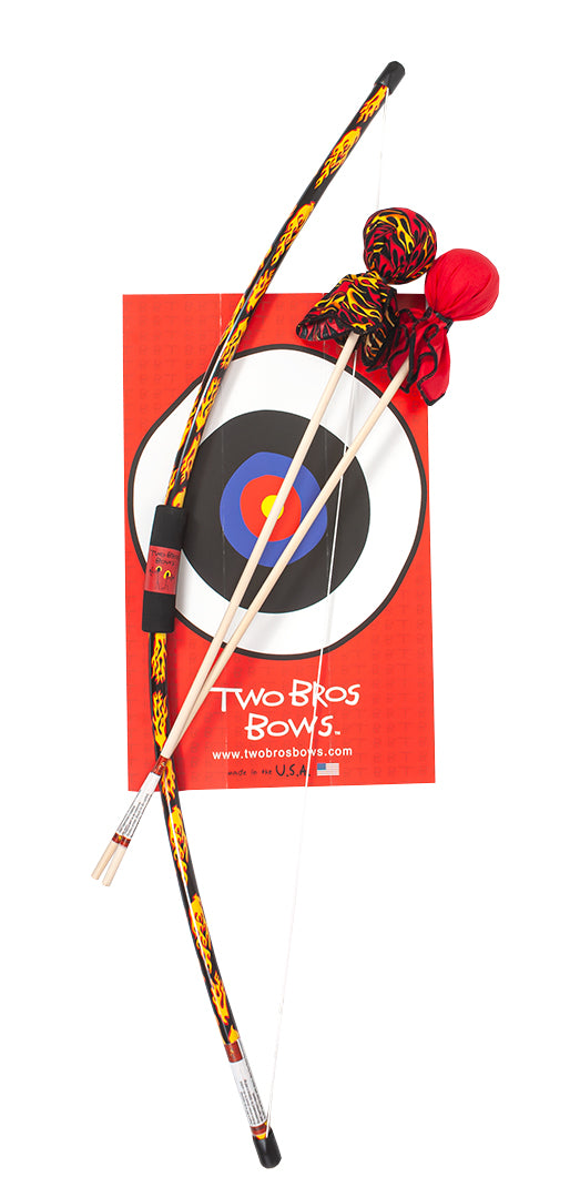 Flame Bow, 2 Arrows and Small Bullseye by Two Bros Bows