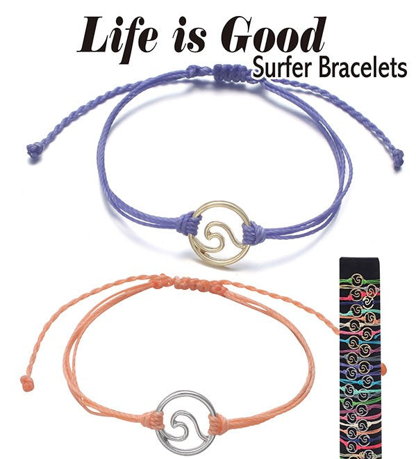 Wave Surfer Life Is Good Bracelets