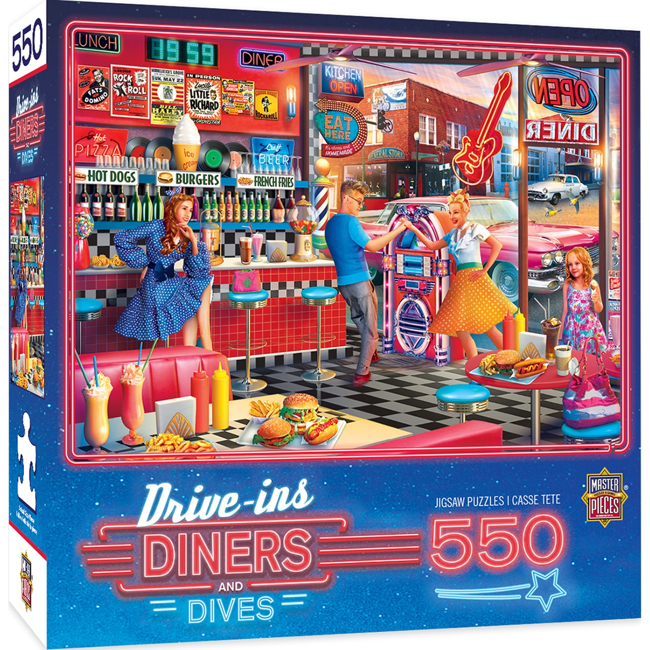 Drive-Ins, Diners and Dives - Good Times Diner 550pc Puzzle b y Masterpieces # 31930