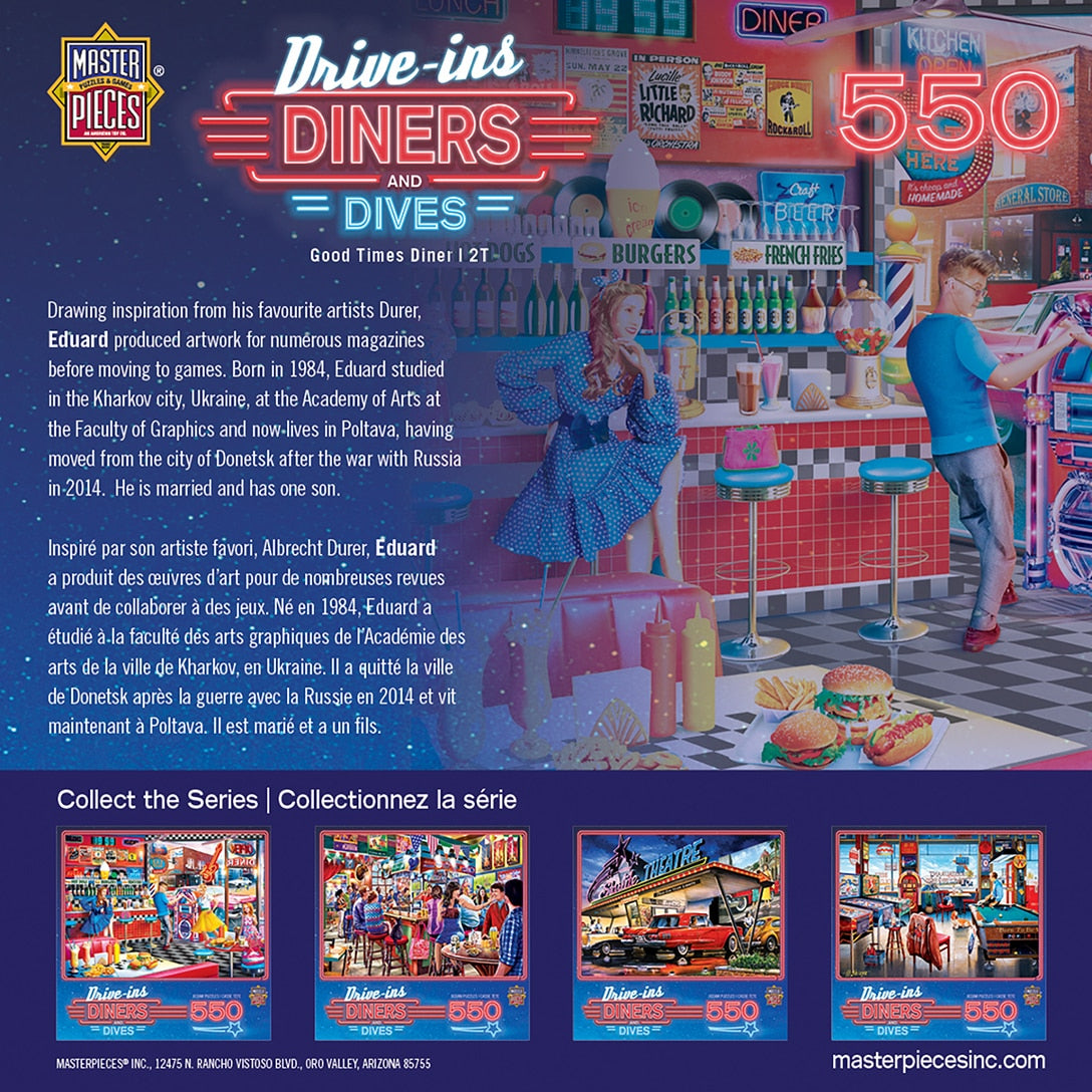 Drive-Ins, Diners and Dives - Good Times Diner 550pc Puzzle b y Masterpieces # 31930