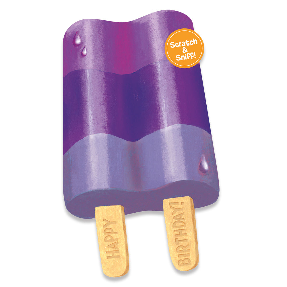 Scratch n Sniff Grape Popsicle Birthday Card by Peaceable Kingdom