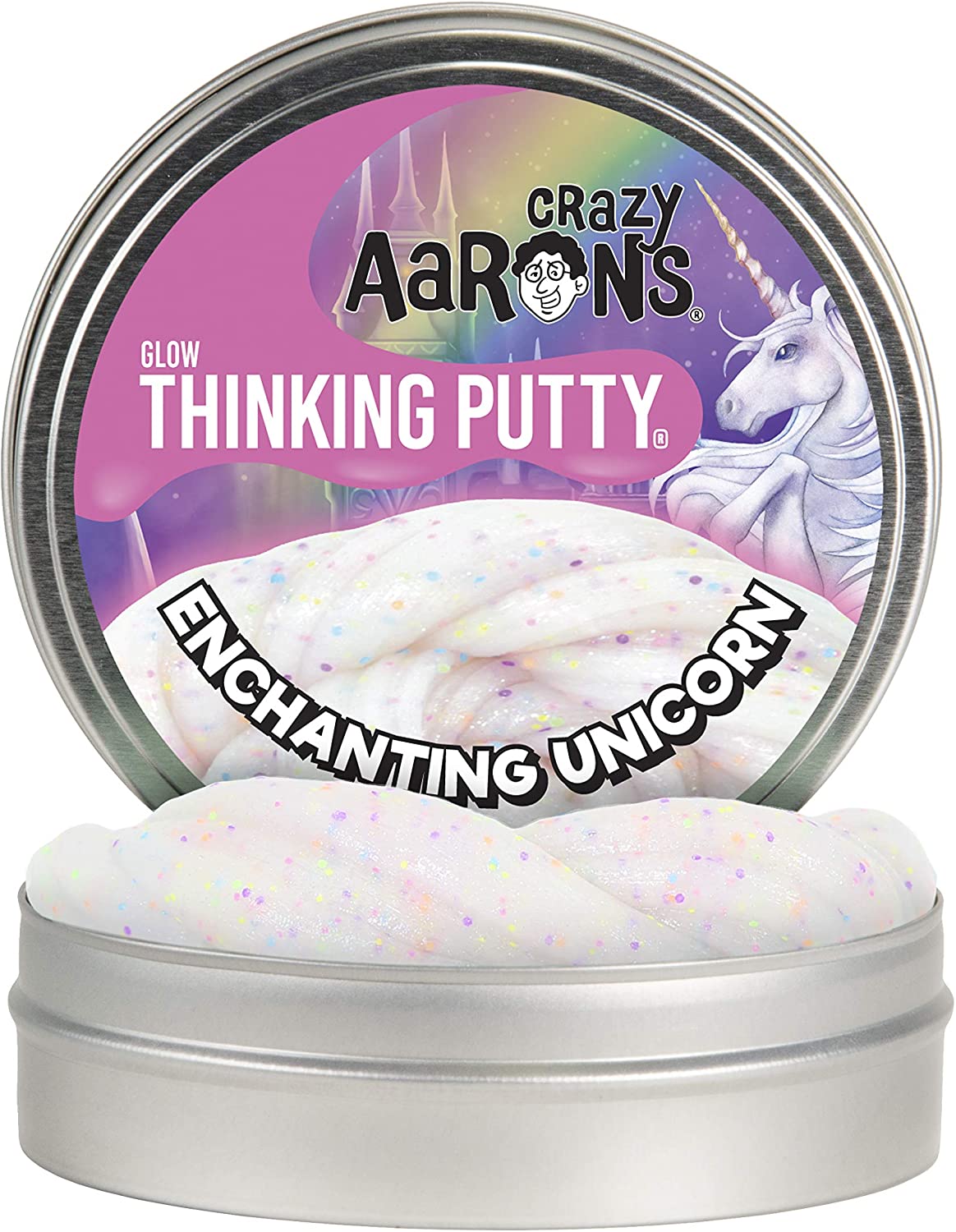 Enchanting Unicorn Putty 4” Tin Thinking Putty by Crazy Aaron’s